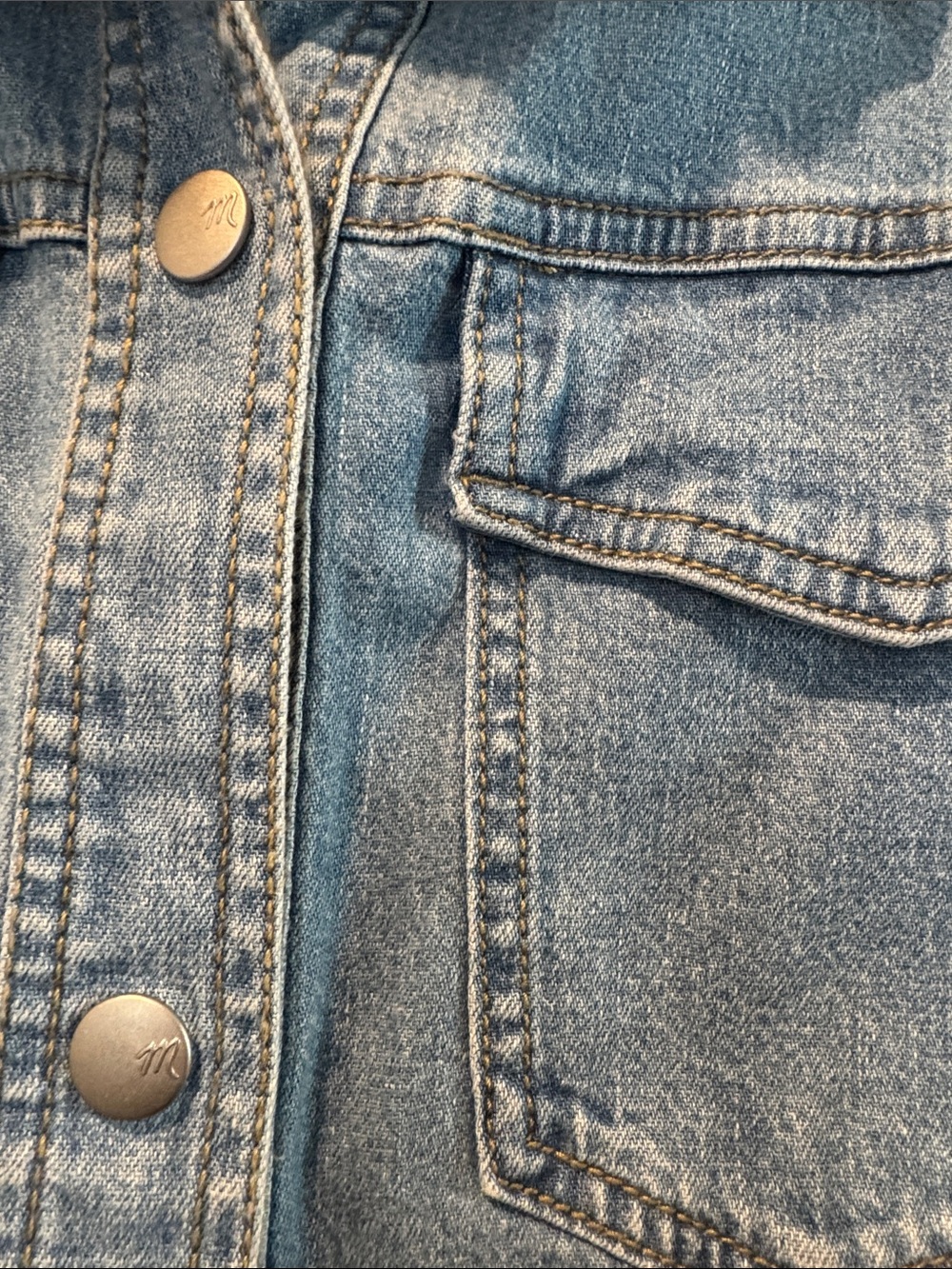 Madewell Light Blue Denim Short-Sleeve Button Dress - Picture 5 of 6